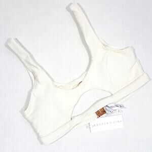 Kopper & Zink Womens Cream Ribbed Cutout Swim Bikini Top NWT Medium